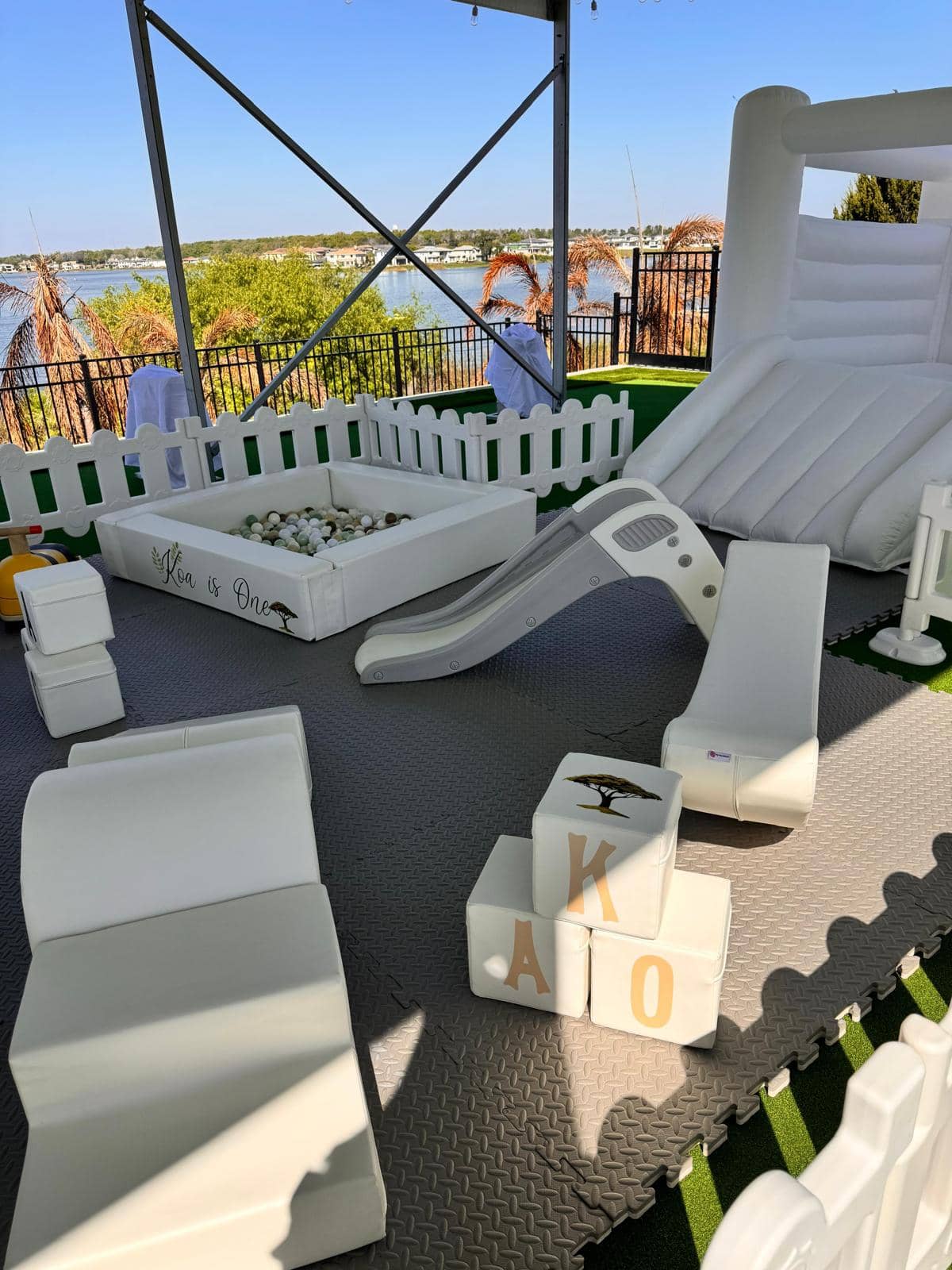 Full party setup with tent, tables and chairs